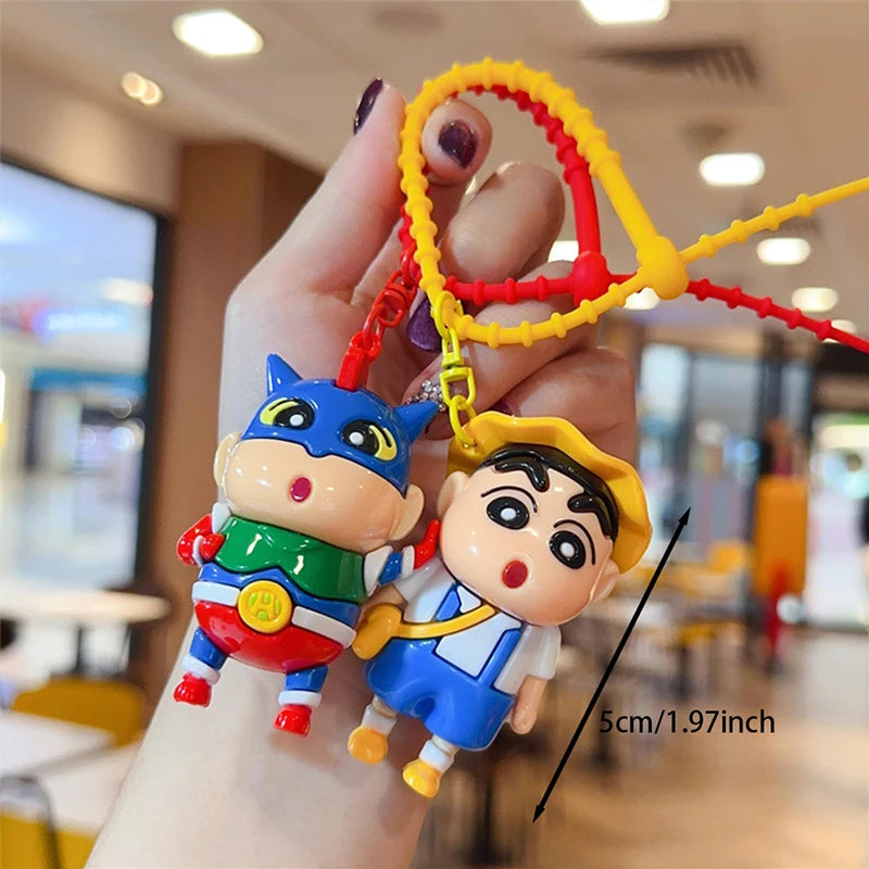 Kawaii Anime Crayon Shin-Chan Keychain Cute Cartoon Car Key Ring Schoolbag Decoration Gifts for Friends