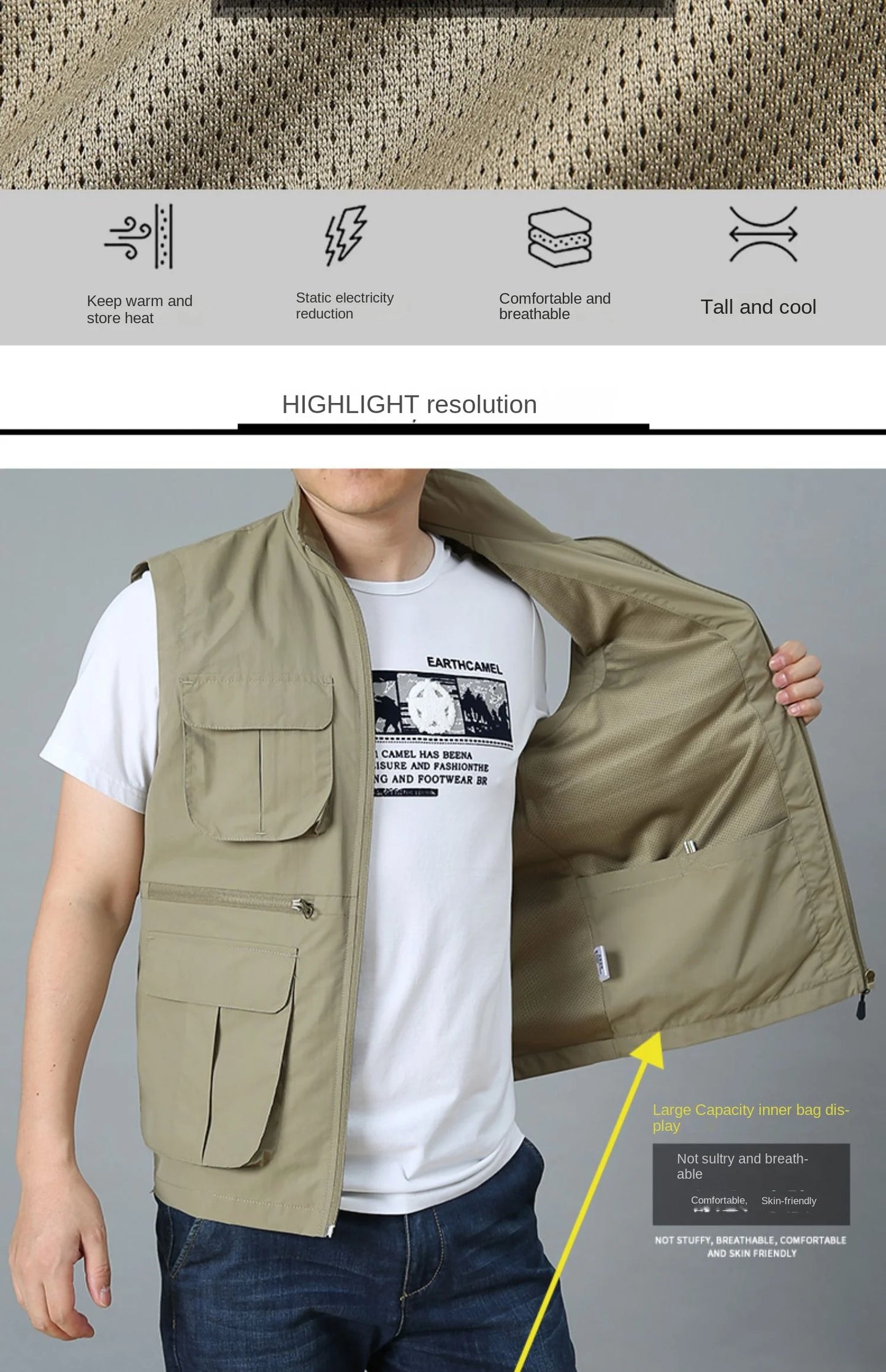 Tactical Vest For Men Golf Hunting Large Size Men's Camping Sleeveless Jacket Multi-pocket Work Padded Luxury MAN Clothing Denim