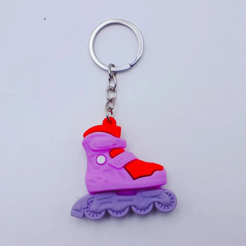 PVC Cartoon Roller Skates Shoes Keychain DIY Jewelry Men Boy Grils Souvenir Party Gifts