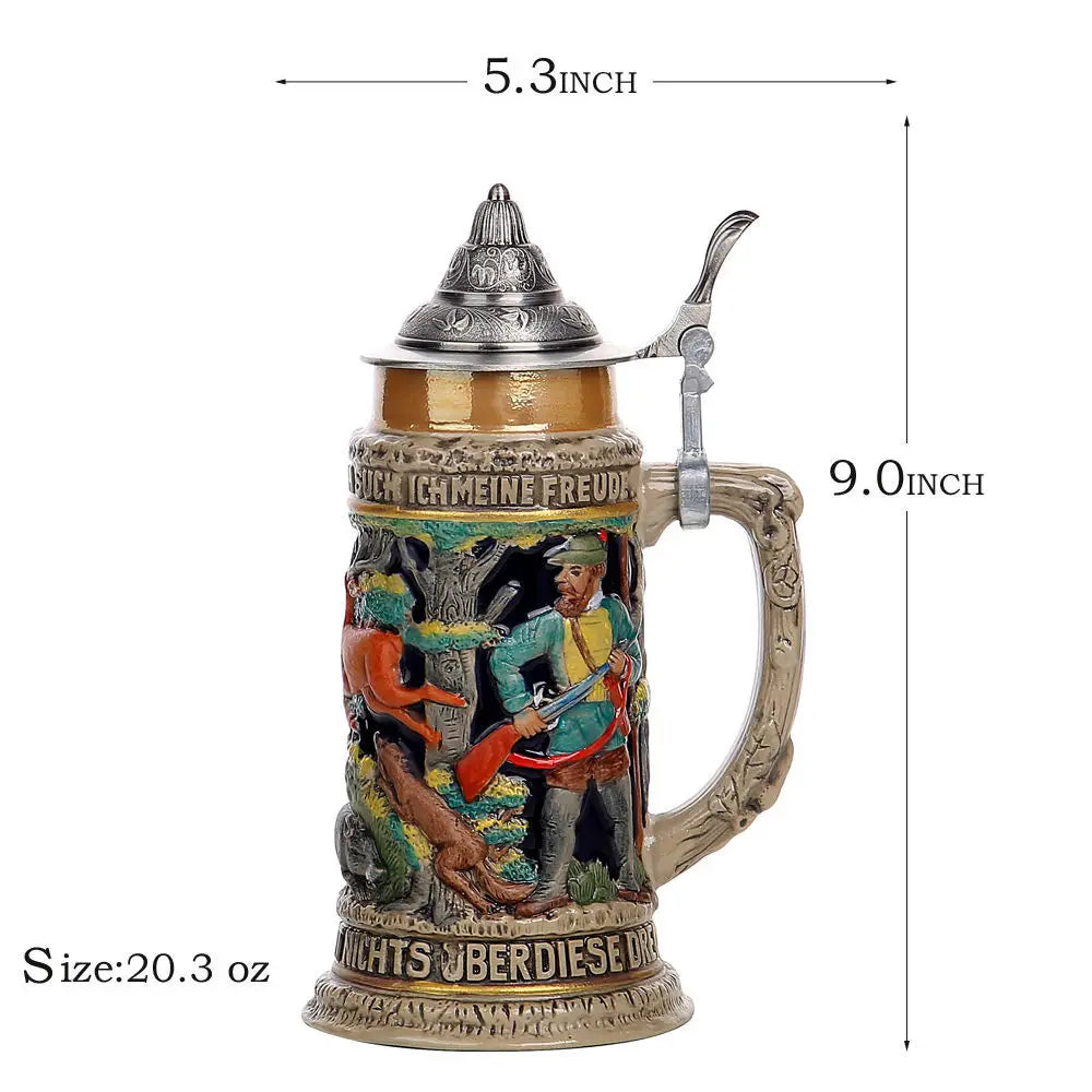 600ml Beer Mugs Big Capacity Germany Geographical Sign Classical  Beer Mug 3D & Resin Steel Stainless Tankard Cup Best Fans Gift