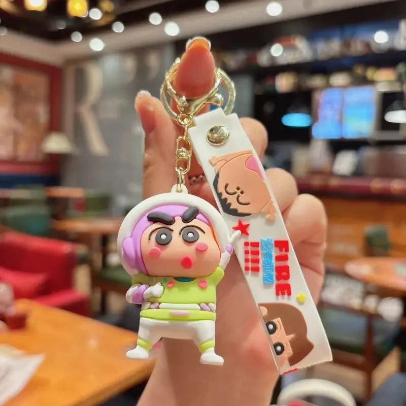 Cartoon Crayon Shinchan PVC Keychain Cute Transformation Doll Bag Pendant Gift Keychain Collectible Toys Backpack Decoration