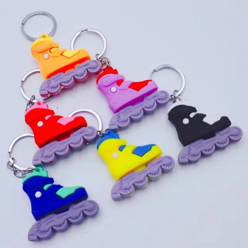 PVC Cartoon Roller Skates Shoes Keychain DIY Jewelry Men Boy Grils Souvenir Party Gifts