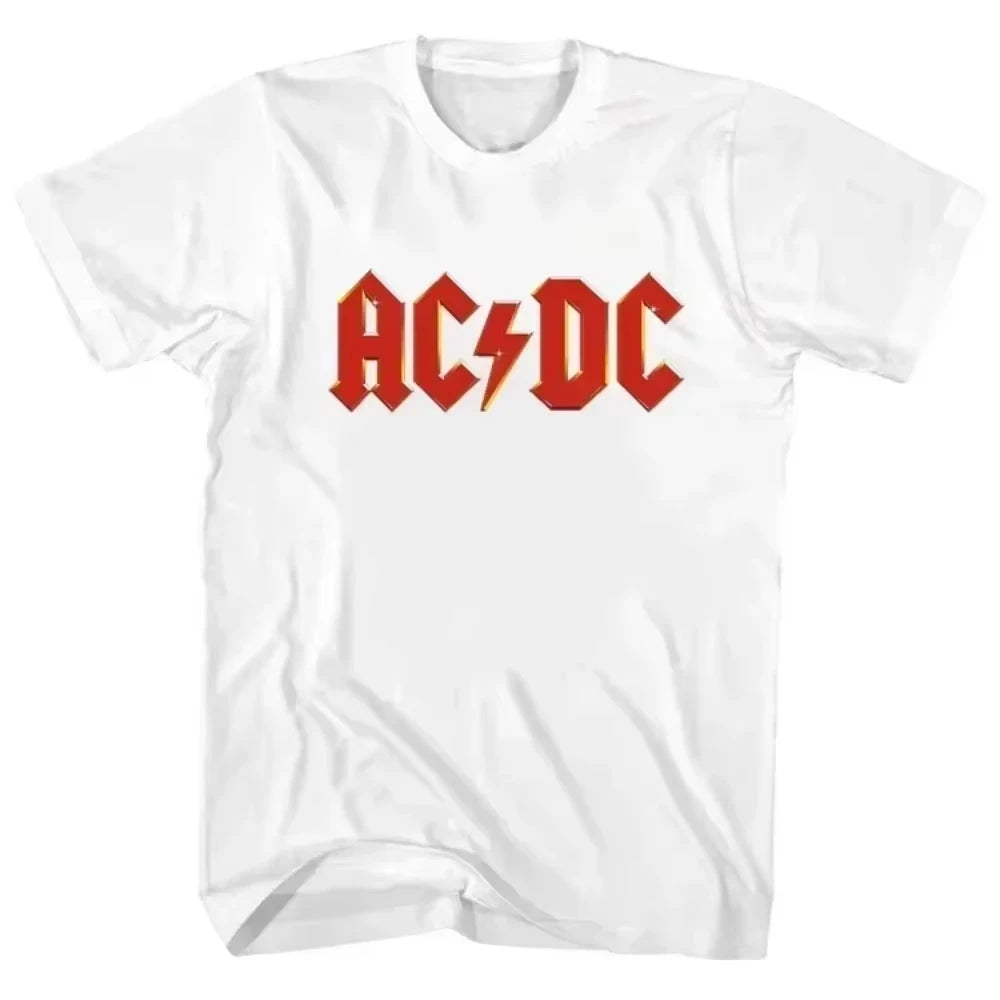 Classic AC Print T-shirt DC Women Hip Tshirt Short Sleeve Men T Shirt Streetwear Top Tee for Fans Gift Women Clothing