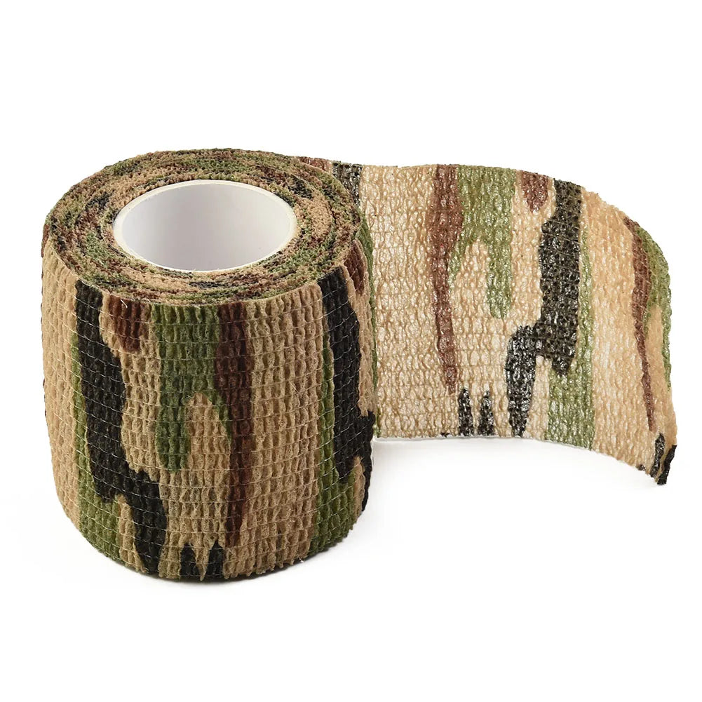 Hand Tool Camo Form Reusable Self Cling Camo Hunting Rifle Provide Insulation Fabric Tape Wrap Polyester Camouflage Equipment
