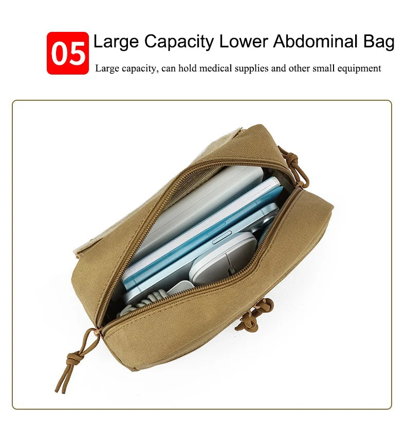 Military Tactical Vest Chest Rig with Adjustable Straps & Large Capacity Pouch for Outdoor Adventure & Tactical Missions