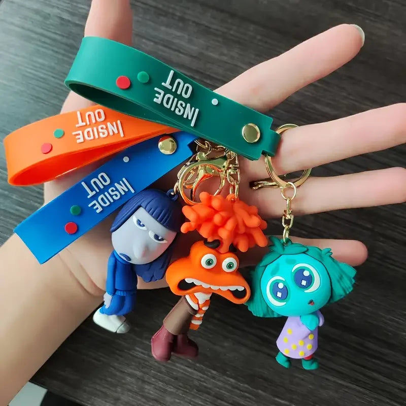 Silicone Keychain Cute Inside Out Cartoon Character Style Versatile Accessory for Birthday Party Favor Holiday Gift