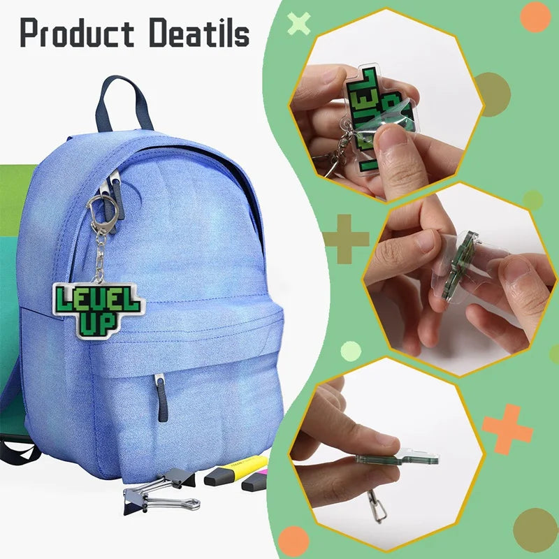 6Pcs Cute GamePad PVC Keychain Video Game on Theme Backpack Pendant for Boys Kids Birthday Game Night Party Favors Party Fillers