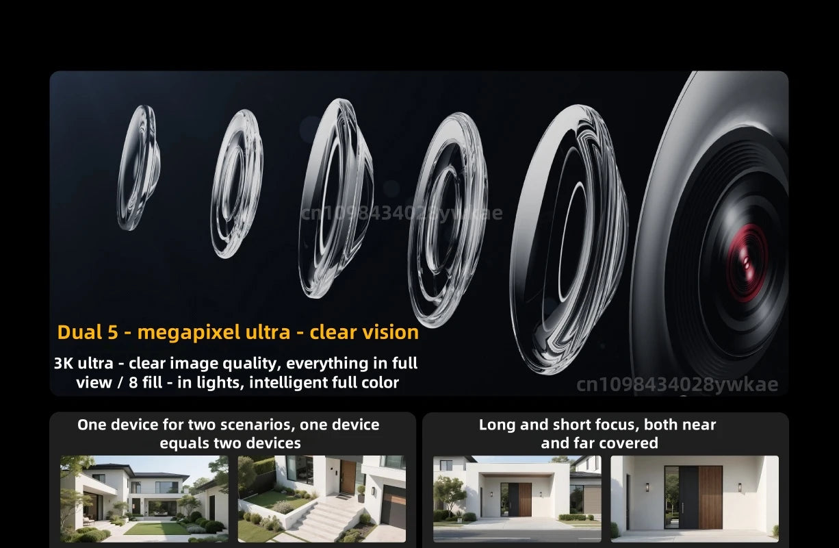 Xiaomi Outdoor Camera 4 Dual Lens 5MP 3K HD Dual View Monitoring Panoramic Closeup Tracking IP66 Weatherproof AntiTheft