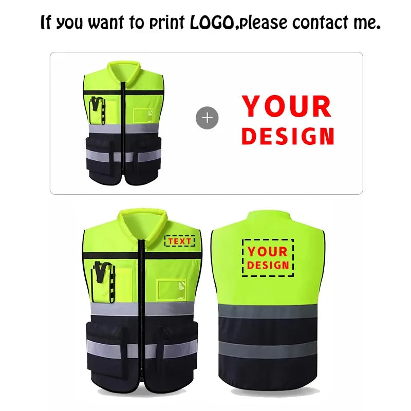 Safety Vest Construction Clothes High Visibility Vest Working Clothes Sports Outdoor Safety Clothing