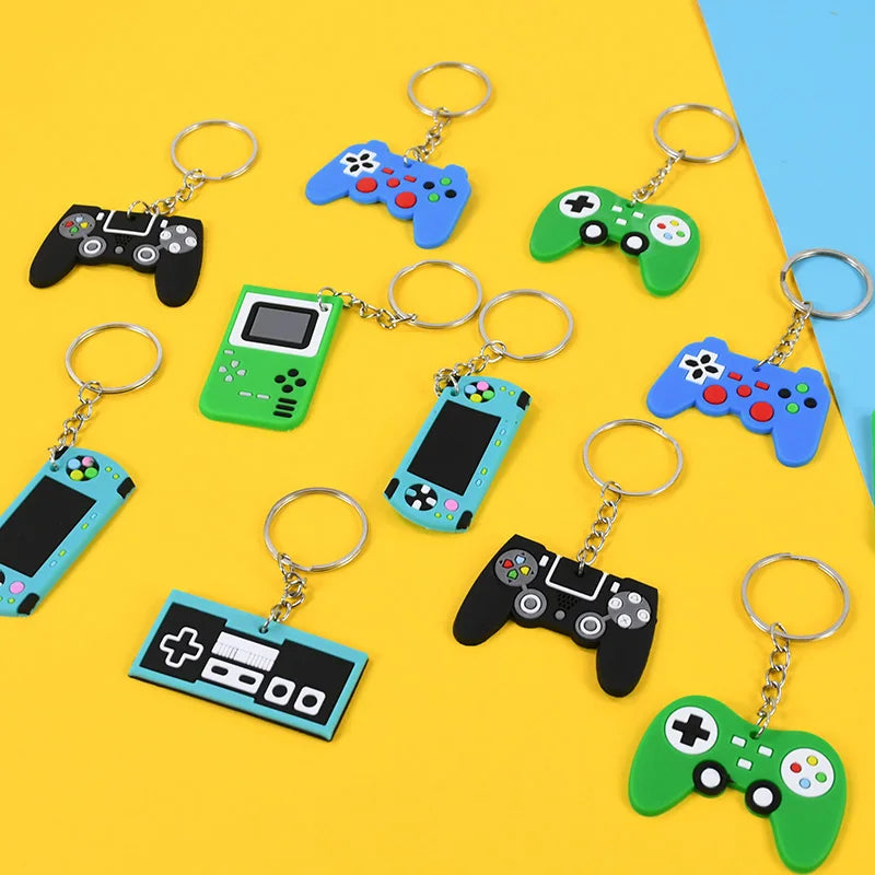 6/12/24Pcs Video Game Machine PVC Keychains Kids Birthday Party Favors Gift for Guest Goodie Pinata Fillers Backpack Pendant Toy