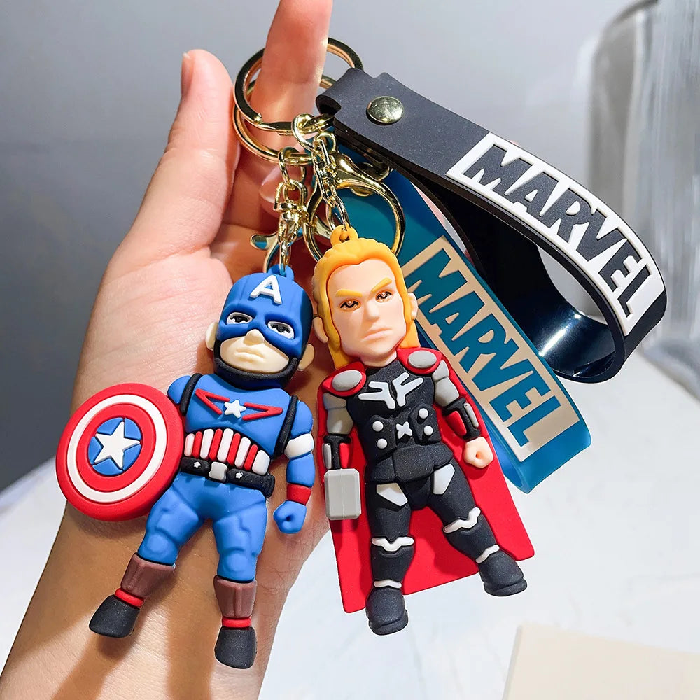 MINISO Avengers Marvel Key Chains Superheroes Iron Man Captain America Car Key Decor Keychains Backpack Pendants Accessories