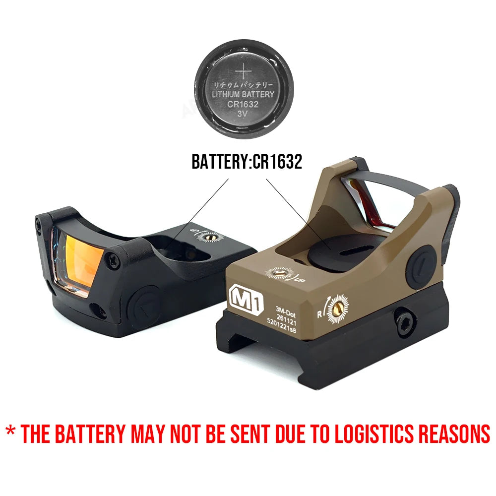 M1 Open 3MOA Green Or Red Dots Sight With Full Original Marking Tactical Airsoft Optics With 20mm Rail And universal mount