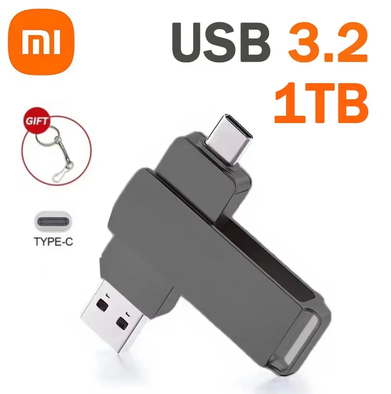 Xiaomi USB 3.2 16TB USB Flash Drive Memory Type-C 2-In-1 8TB 4TB OTG Pendrive 2TB High Speed Flash Disk 1TB For PC Laptop