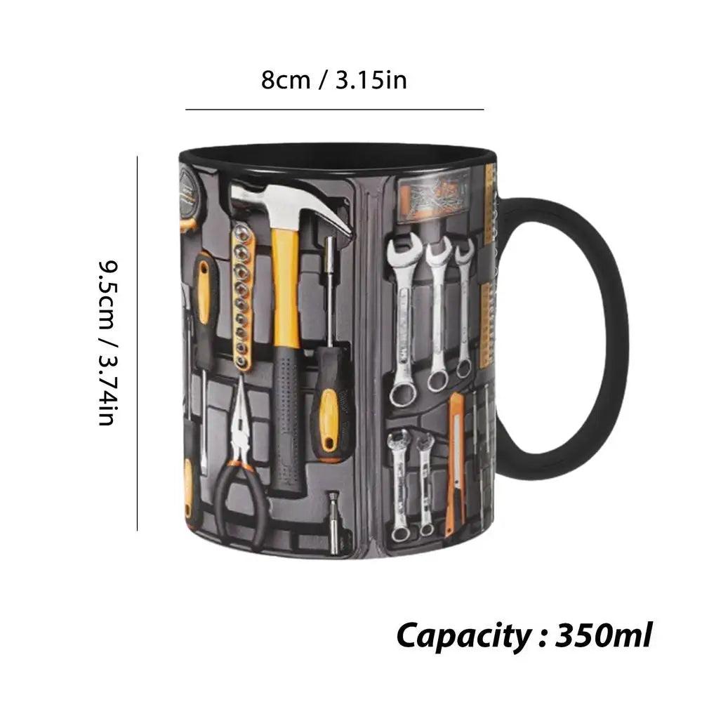 Mechanic Black Mug Black Ceramic Coffee Cup For Mechanics Large Toolbox Coffee Cup Tea Mug For Whiskey Beer Juice Soup Water