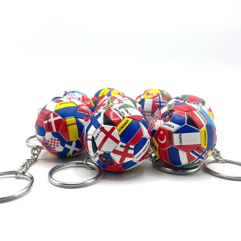 3D Sports Football Keychains Plastic Souvenirs PVC Keyring Men Soccer Fans Keychain Pendant Bag Hanging Decoration Fans Gift
