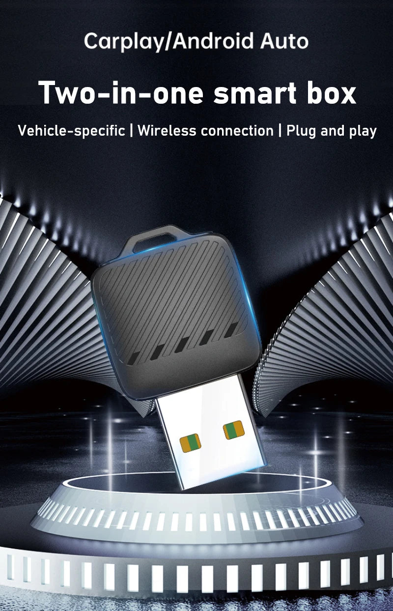 Xiaomi 2 in1 Wireless Android Auto Adapter Wireless CarPlay Dongle Car Intelligent Systems AI Smart Box For Car Wired CarPlay