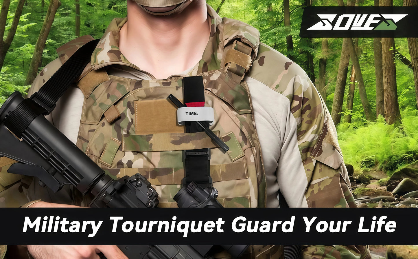 Tactical Tourniquet - Single-Handed Emergency First Aid Strap for Outdoor Sports, Hiking & Camping Survival Gear