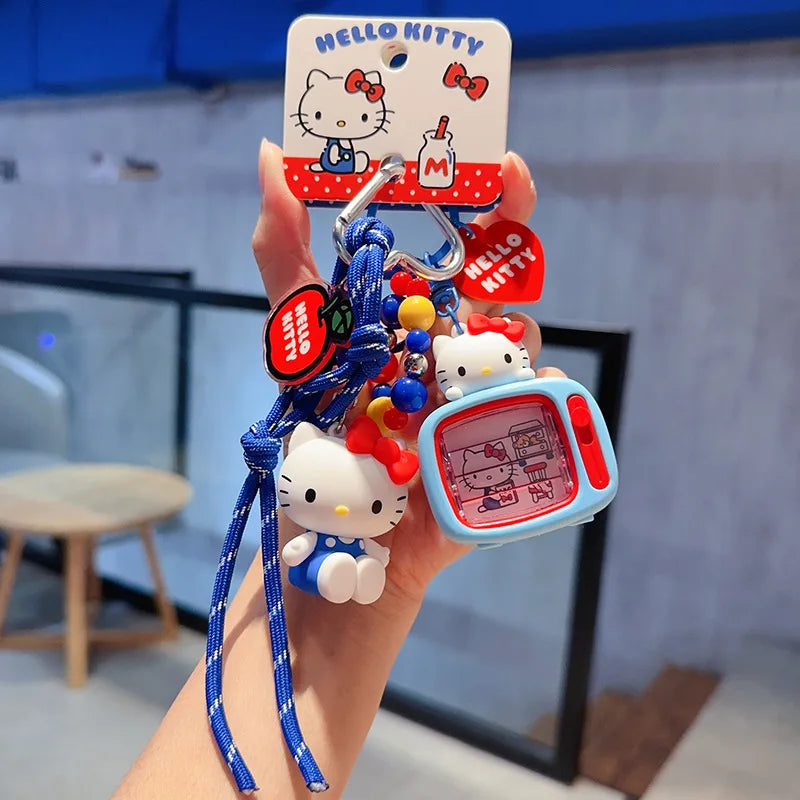 Hello Kitty Keychain Girls Bag Kt Cat Cartoon Doll Toy Exquisite Key Chain Kawaii Surprise Girls Kids Gifts