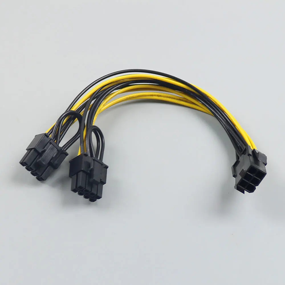 PCI-E 6-pin To Dual (6-pin/8-pin) 6+2-pin Power Splitter Cable Graphics Card PCIE PCI Express 6Pin To Dual 8Pin Power Cable