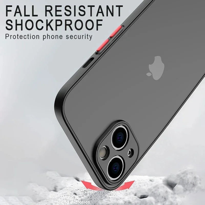 Matte Phone Case For iPhone 14 13 12 15 Pro Max Mini Luxury Soft Silicone Shockproof Case For iPhone 11 XS MAX X XR 7 8 Plus SE
