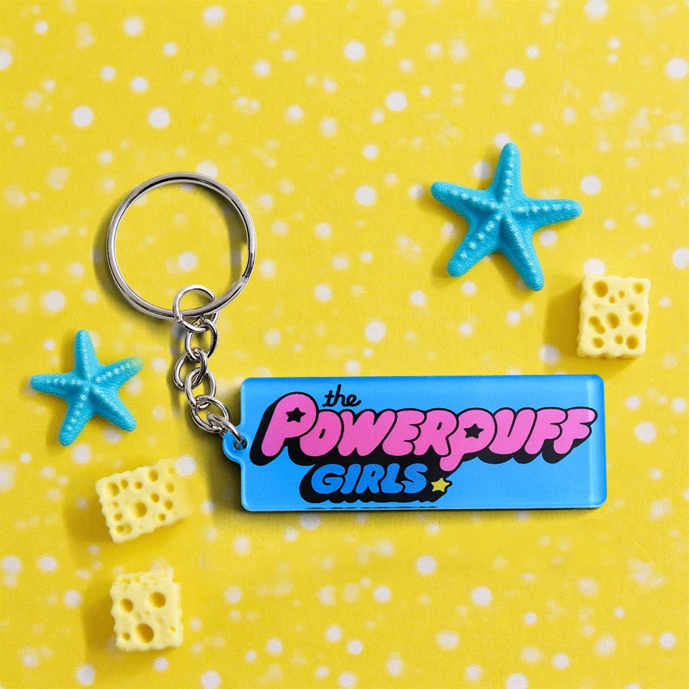 Cartoon Girl Keychain Powerpuff-Animation Keyring Fans Gift Cute Comic Character Peripheral Key Tag Accessories Collection