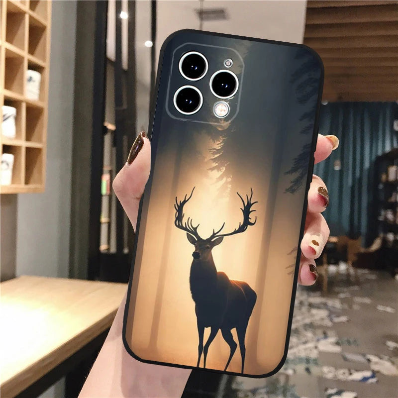 Hunting Deer Phone Case For iphone 17 Pro Max Air 16 15 14 13 Pro Max 15 16 Pro 15Plus