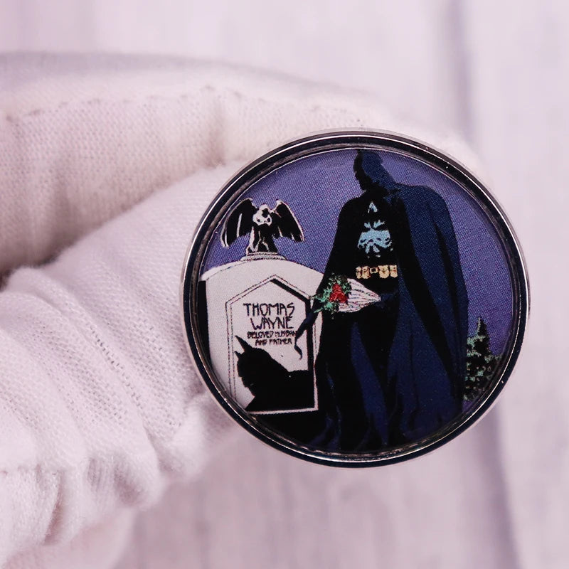 80s Classic Movie Hero Villain Tombstone Comic Button Badge Halloween Pin Jewelry