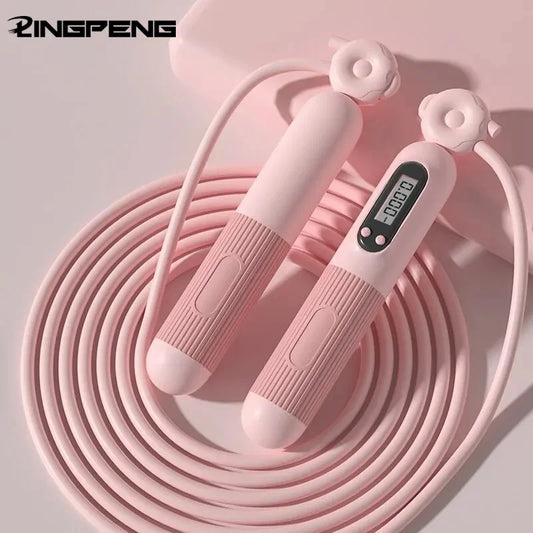 Fitness Exercise Electronic Counting With Countdown Skipping Rope Professional Fat Burning Adult Counting Timed Skipping Rope