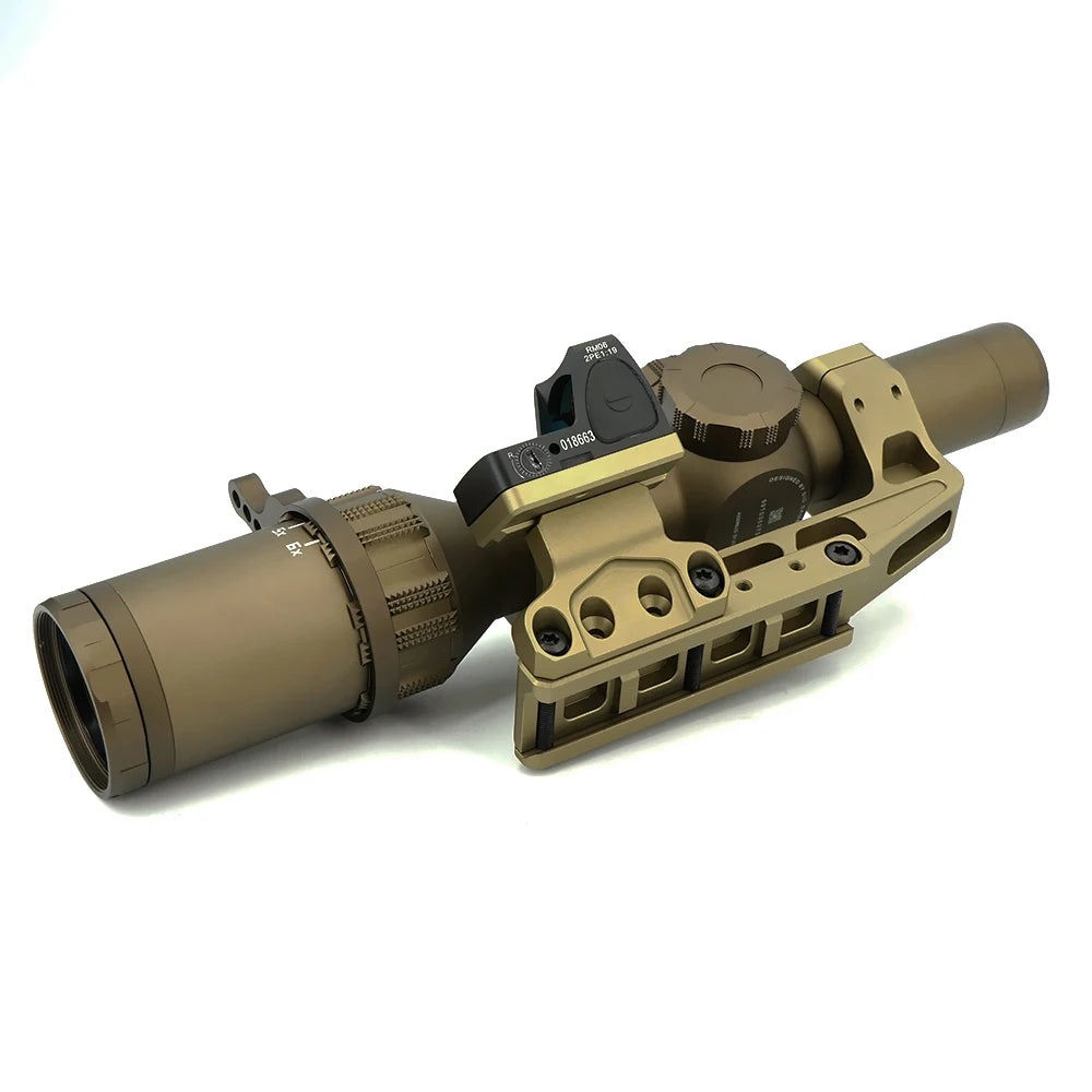 Tactical Fast  LPVO Scope Mount 30mm Tube With Offset Mount Plate For Red Dot Sight ,FDE And Black Color