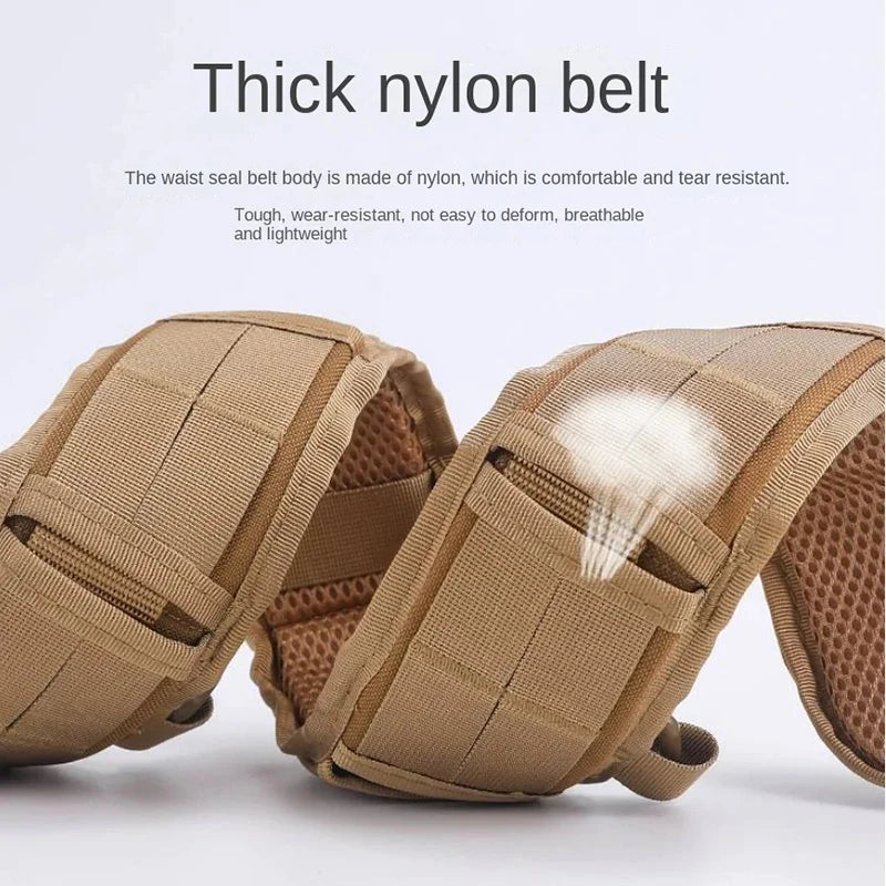 The Tactical Belt Is Made Of Molle Nylon Fabric And Has A Metal Buckle, Making It Suitable For Outdoor Sports And Hunting Belts