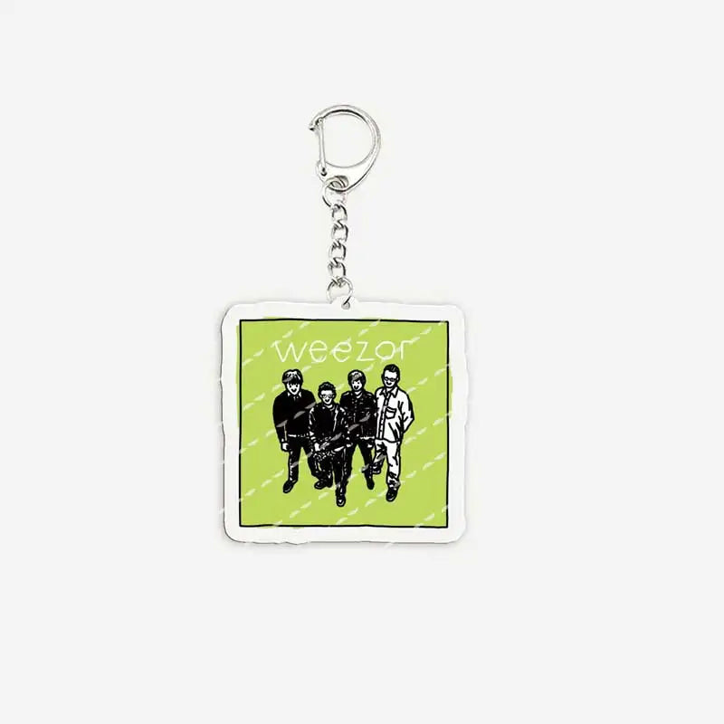 Rock Band Weezer Keychains for Accessories Bag Acrylic pat mikey matt brian Charm Keyrings Chains Jewelry Friends FANS Gifts