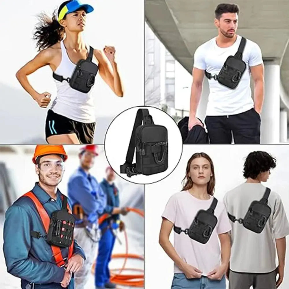 Adjustable Sports Vest Bag Water Resistant Multi-functional Outdoor Chest Bag Lightweight Oxford Cloth Running Vest Bag Women