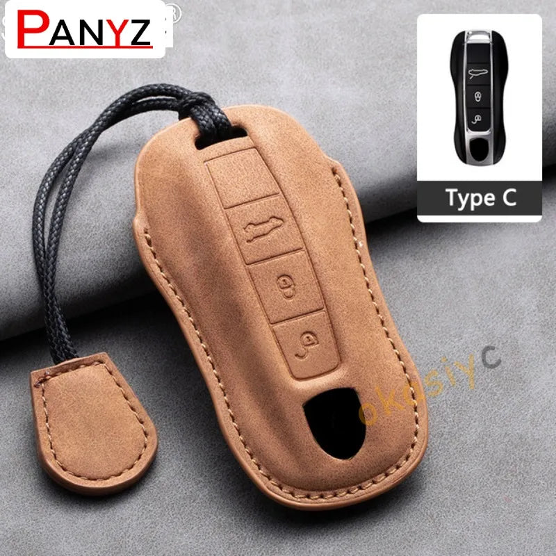 For Porsche Cayenne 718 MACAN Panamera 911 Boxster Keychain Accessories Car Key Case Covers Smart Remote Protection Shell Holder
