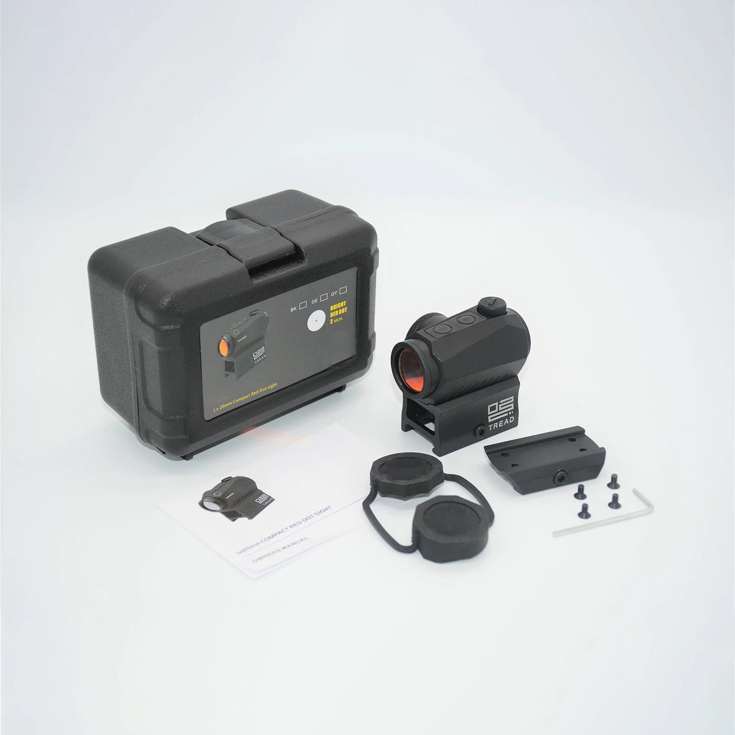 Tactical 1x20mm Reflex Red Dot Sight Riflescope with Free Mount Rails Optic - Blackout Rear Sight for Shield Handguns