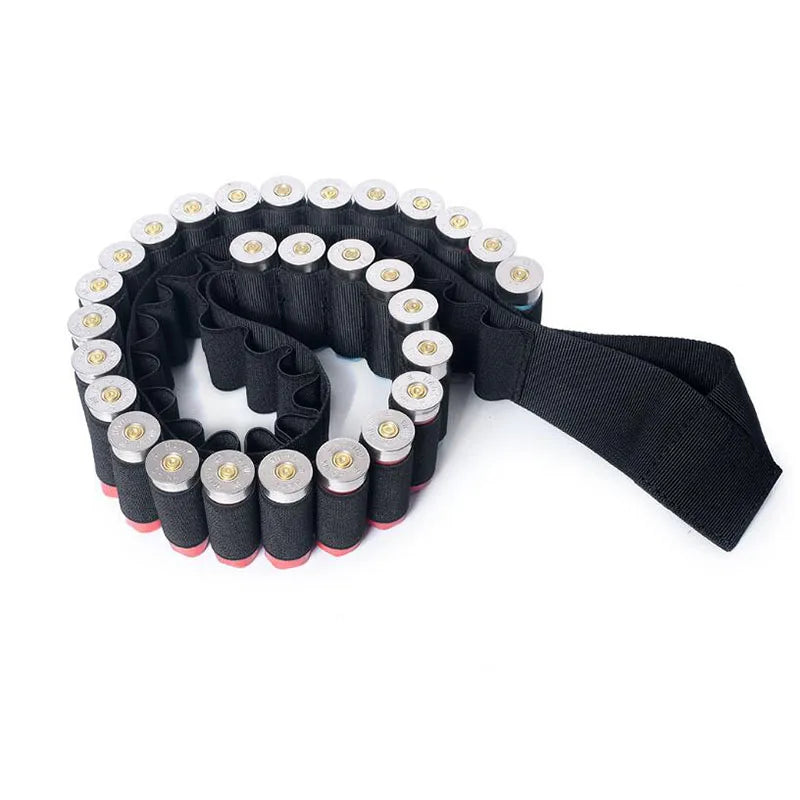 Tactical 27/30 Rounds Shotgun Bandolier Belt Adjustable Shotgun Shell Carrier Ammo Pouch Holder for 12 Gauge Hunting Accessories