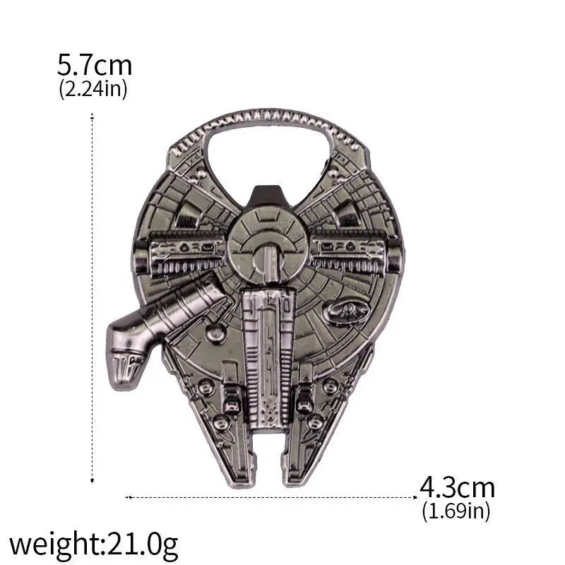 Star Wars Keychain Cartoon Millennium Falcon Spaceship Keyring Pendant Metal Bottle Opener Accessories Fans Gifts Toy