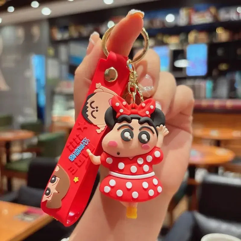 Cartoon Crayon Shinchan PVC Keychain Cute Transformation Doll Bag Pendant Gift Keychain Collectible Toys Backpack Decoration
