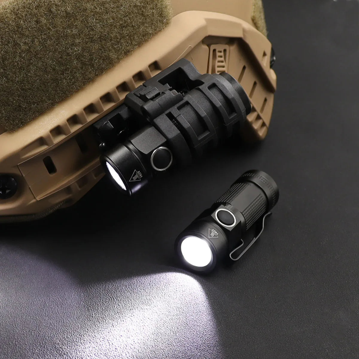 Tactical Helmet Light FAST Helmet Flashlight Strobe Telescopic Zoom Survival Safety Lamp With Hat Clamp Holder Camping Hunting