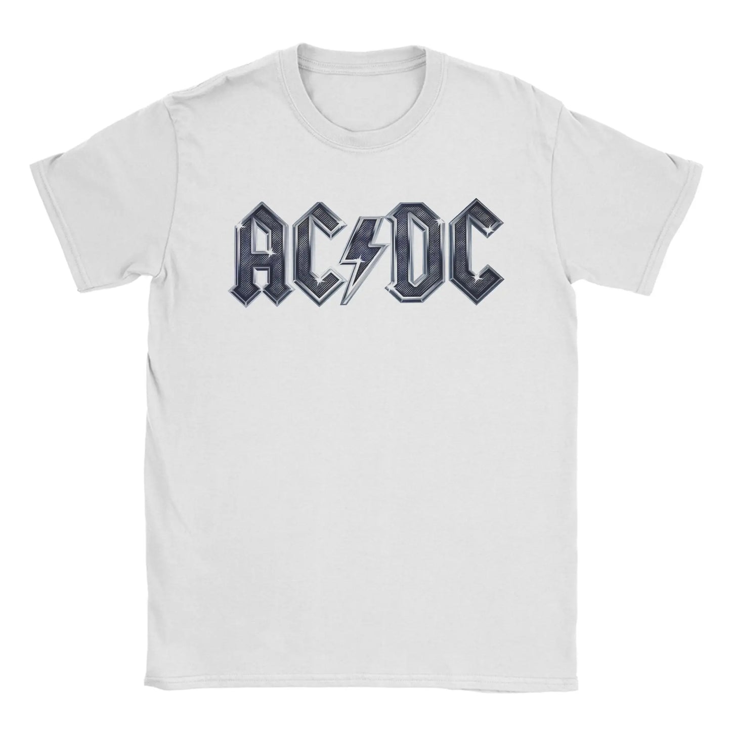 AC-DC T Shirts Men Pure Cotton Funny T-Shirt Crew Neck  Tees Short Sleeve Clothing 4XL 5XL