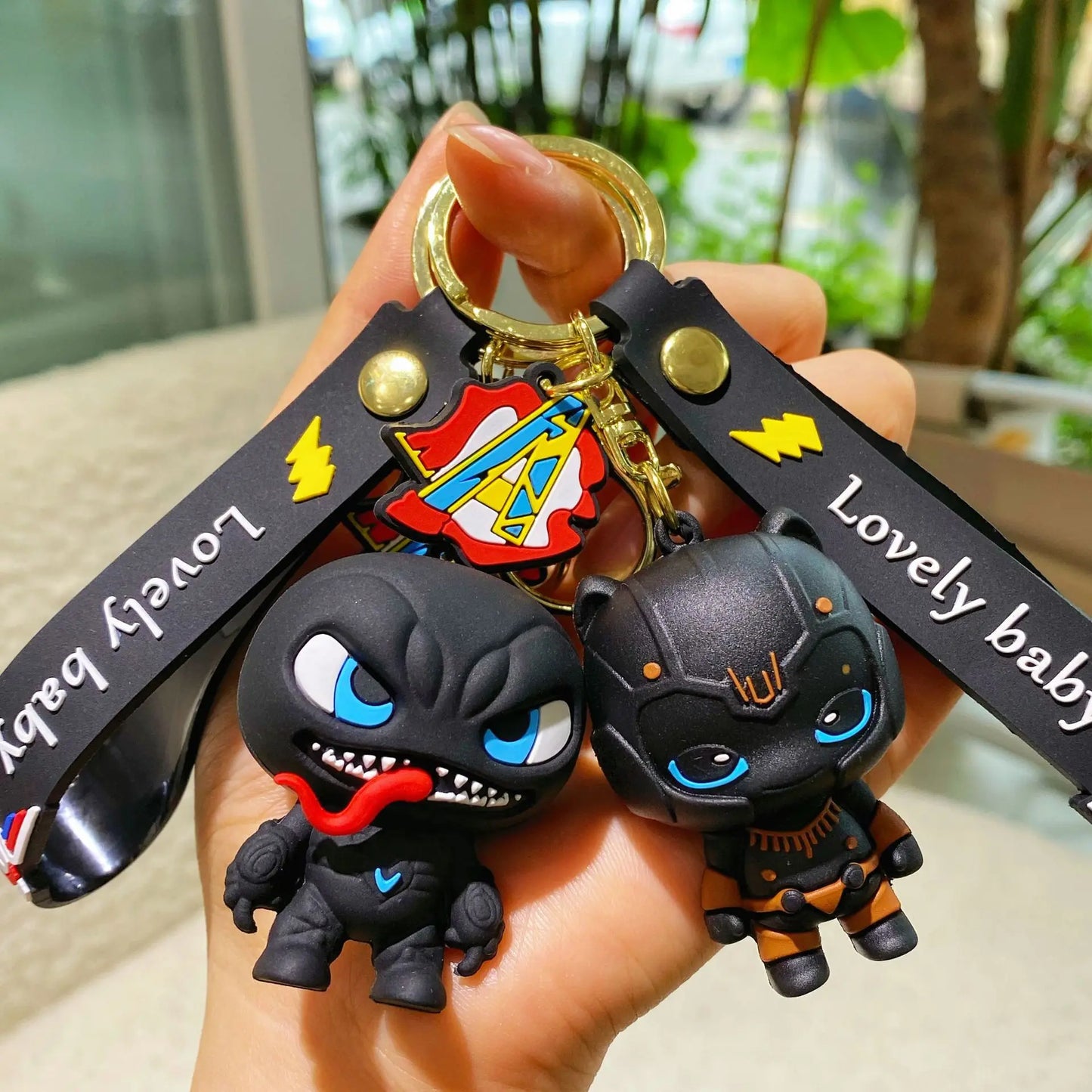 Q Version of The Marvel Series Keychain Cartoon Creative Spider-Man Doll Key Ring Schoolbag Car Key Chain Pendant Student Gifts