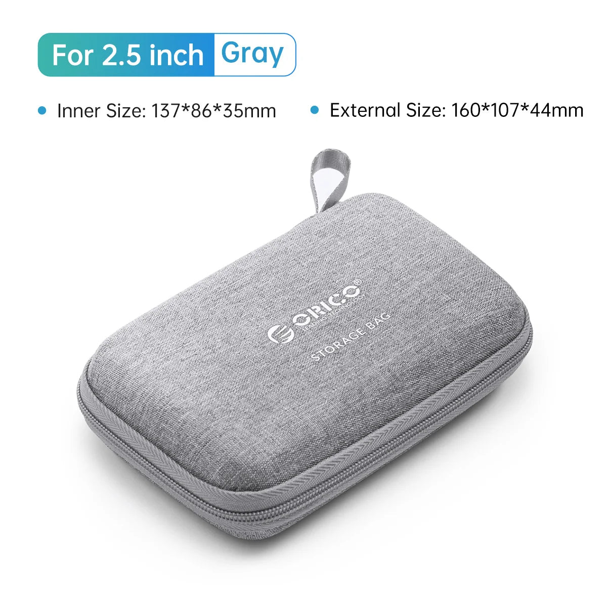 ORICO 2.5'' 3.5'' HDD Case Storage Bag for External Hard Drive Case/ M.2 Hard Disk Case /Earphone/U Disk Large Capacity Storage