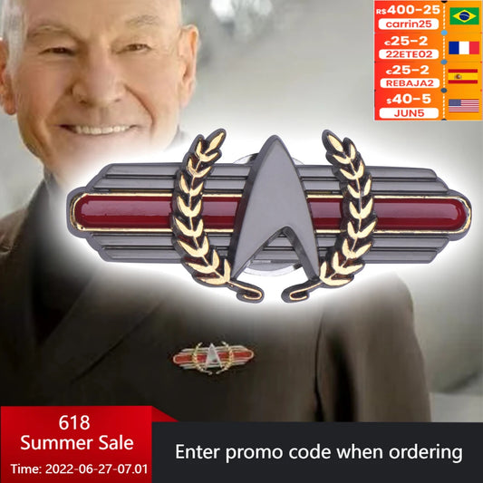 Star Red Grey Pin reks Captain Picard Season 2 Magnet Pin Brooches Badge Star Accessories reks Badge Metal