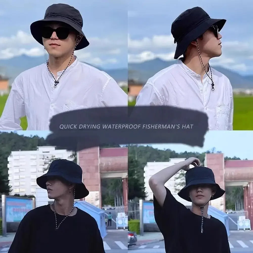 Waterproof Fisherman Hat Women Summer Sun Anti-UV Protection Camping Hiking Mountaineering Caps Men's Panama Bucket Outdoor Hat