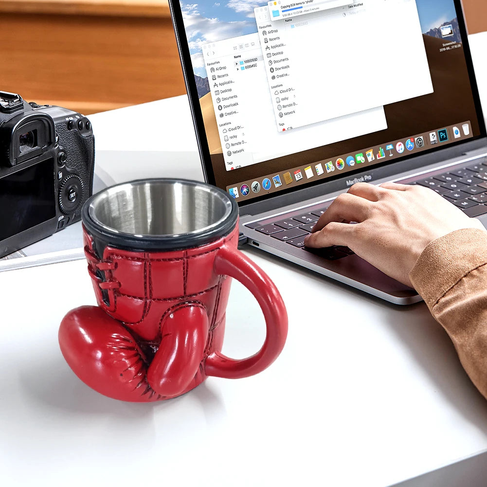 Newest Boxing Glove Mug Sport Themed Coffee Cup Funny Drinkware Kitchen Desktop Container with Handle Creative Home Gifts