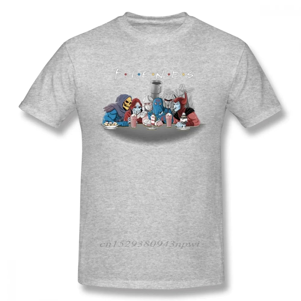 Vintage Cartoon Universe Skeletor Shredder  T Shirt Casual Camiseta Round Neck Funny Friends Homme Tee Shirt