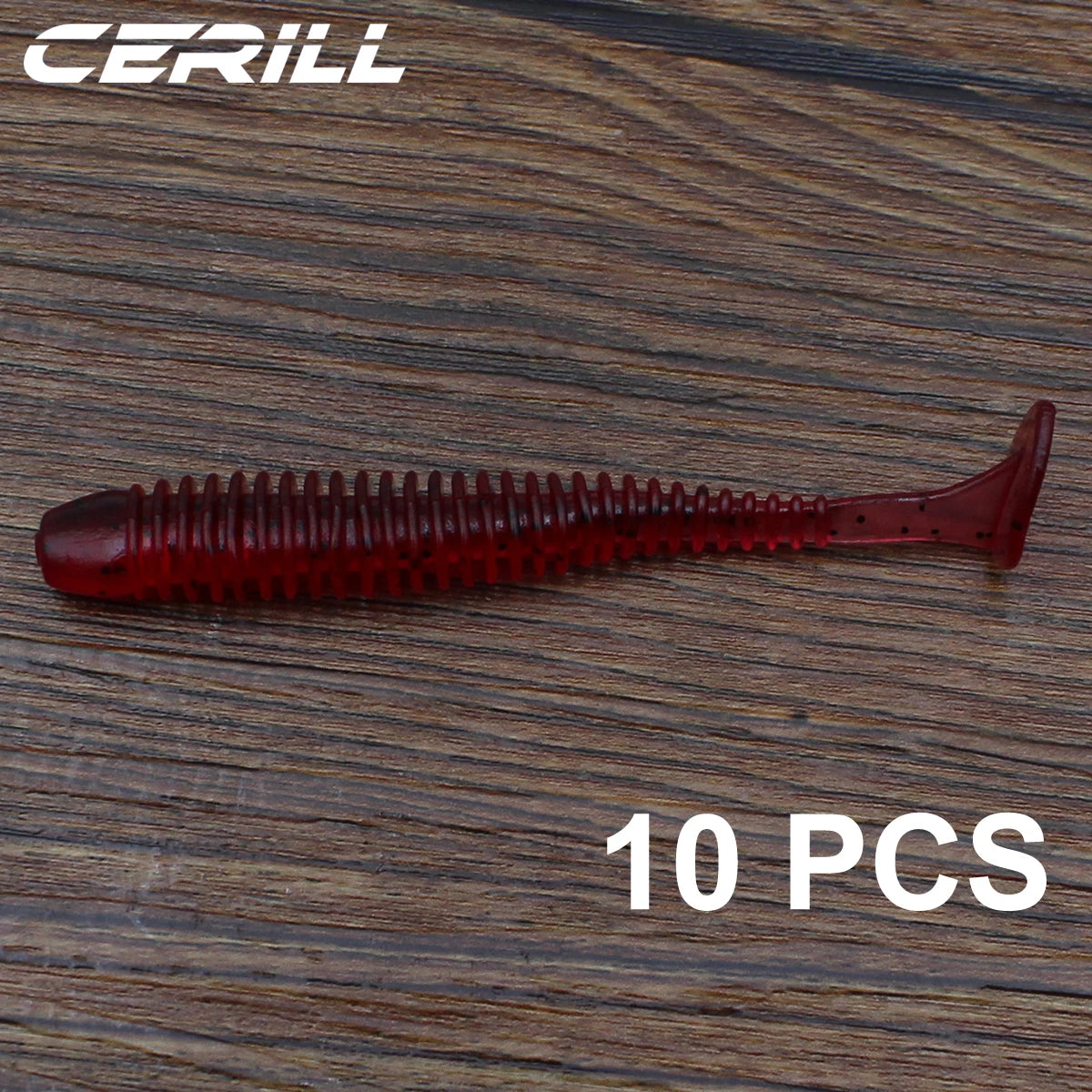 Cerill 10 PCS 6 cm 7.5 cm Silicone T Tail Worm Soft Fishing Lures Artificial Baits Bass Jigging Wobblers Swing Swimbait Tackle