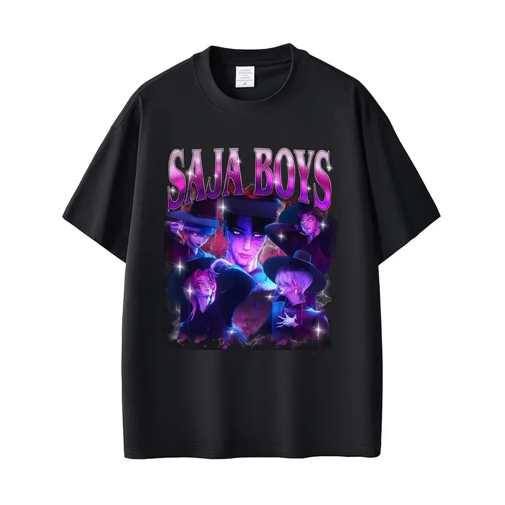 Movie KPop Demon Hunters T-shirt Rumi Mira Zoey T Shirts Saja Boys Tshirt Derpy Tiger T-shirts Men Women Fashion Casual T Shirt