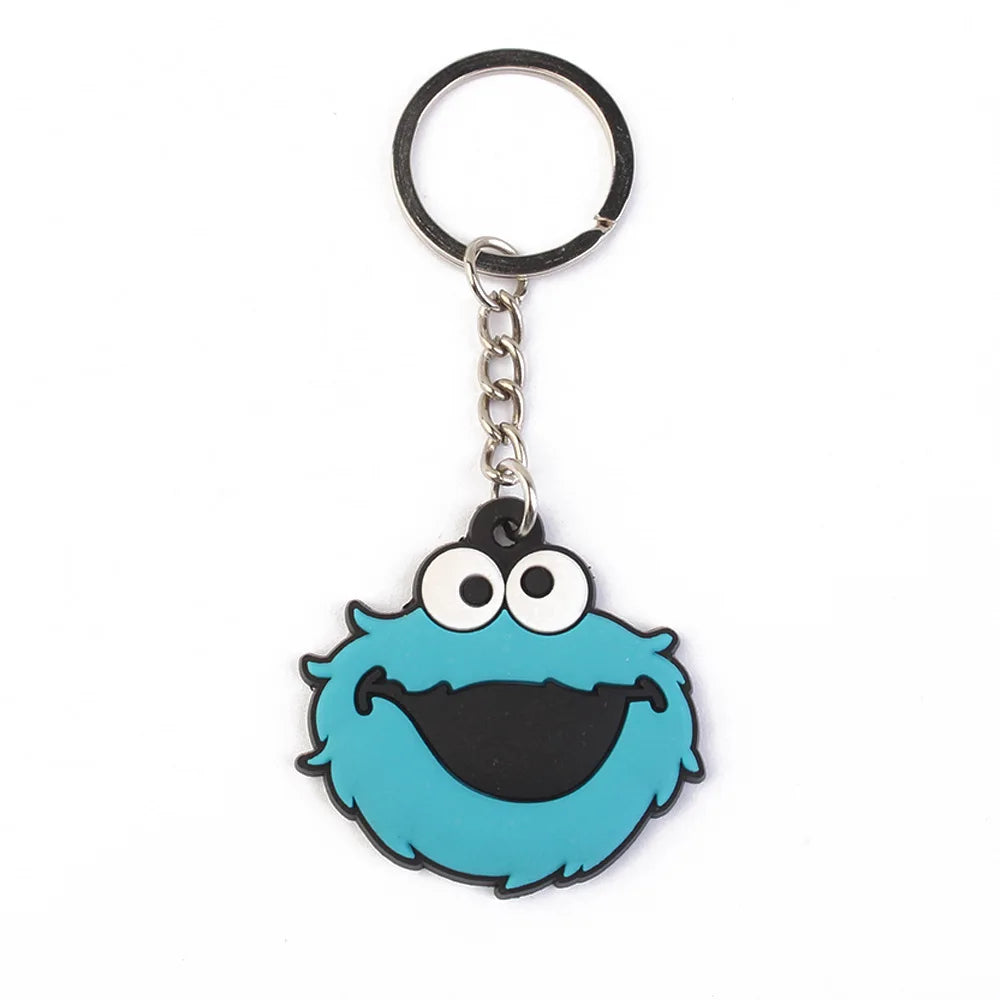 Bandai Sesame Street Anime PVC Cars Keychain Pendant for Men and Women's Universal Decorative Products Accessory Birthday Gift