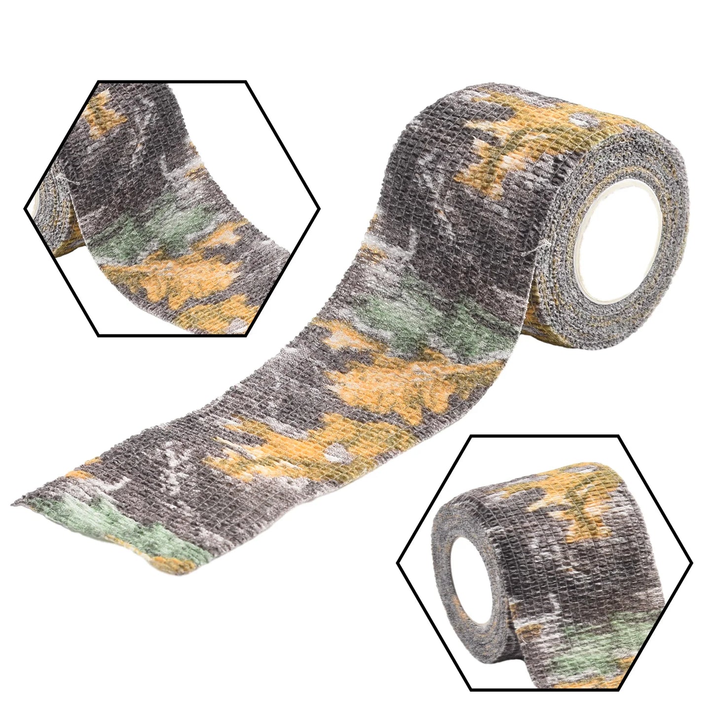 Hand Tool Camo Form Reusable Self Cling Camo Hunting Rifle Provide Insulation Fabric Tape Wrap Polyester Camouflage Equipment