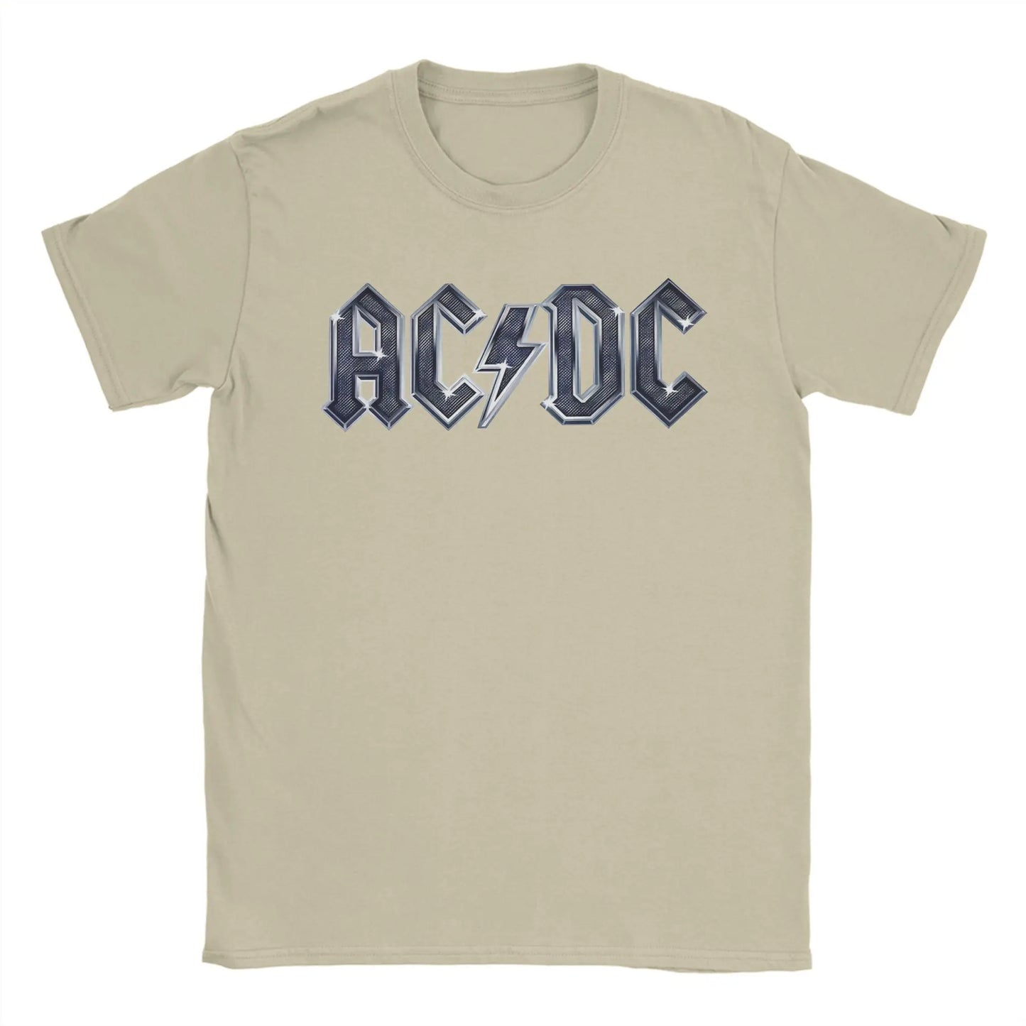 AC-DC T Shirts Men Pure Cotton Funny T-Shirt Crew Neck  Tees Short Sleeve Clothing 4XL 5XL